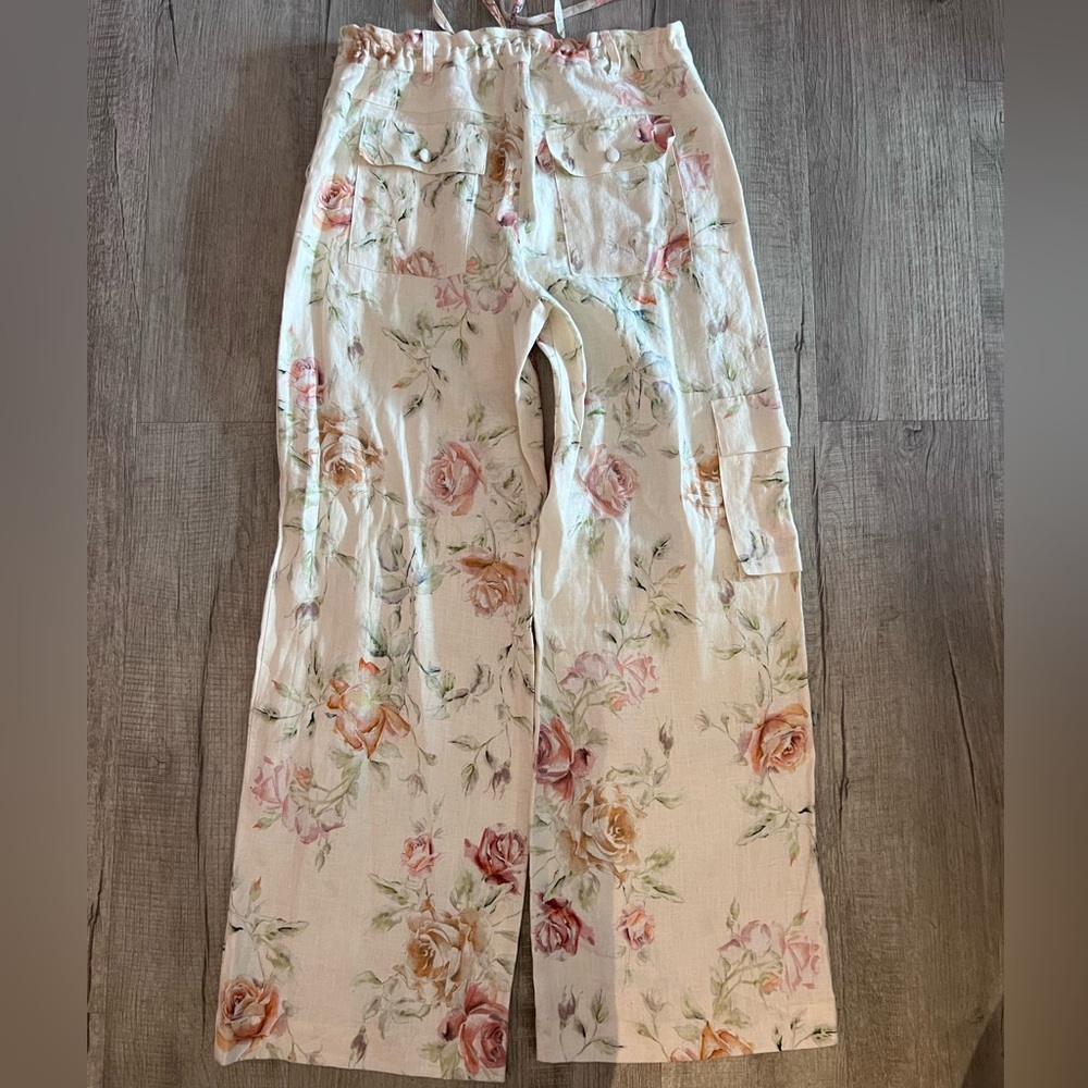 LoveShackFancy Cedric Linen Floral Cargo Pant - Picture 3 of 3